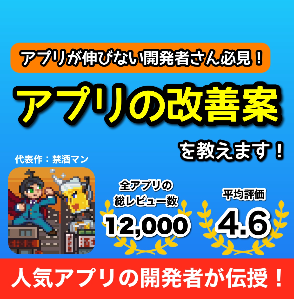 開発したアプリのレビュー、改善点のご提案をします アプリの収益・継続率・DL数UPに向けたご相談やお悩み改善! イメージ1