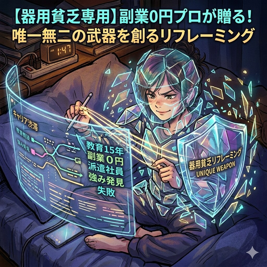 器用貧乏専用渋滞したキャリアをリフレーミングします バラバラな経歴を、あなただけの物語に変えるテキスト相談です イメージ1