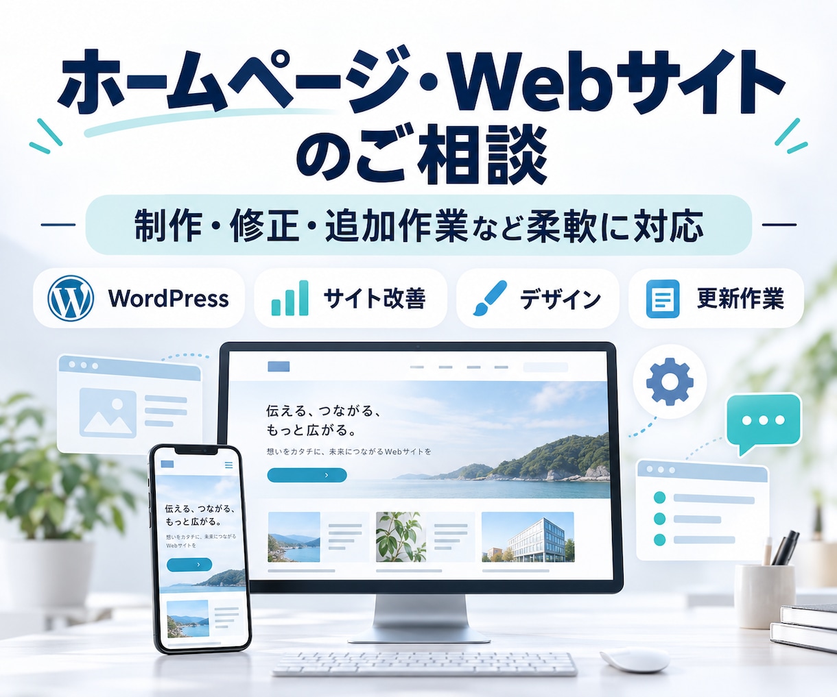 ホームページやWebサイトのお悩み相談を承ります WEB集客・ワードプレスのご相談や編集などに対応いたします イメージ1