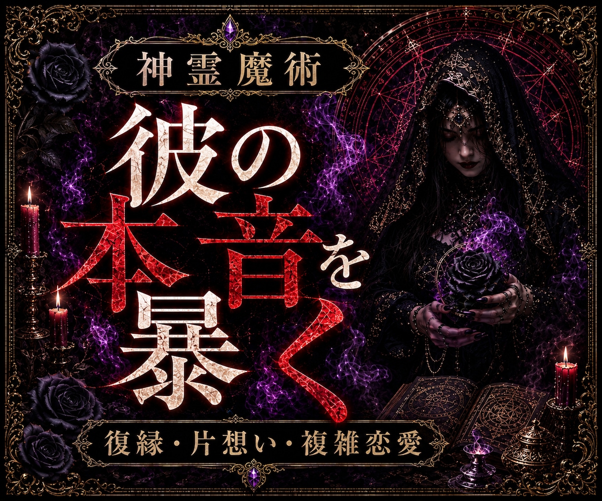 初回限定※神霊魔術で想い人の心を丸裸にします 表に出さない本音・恋の障害・今後の進展と動くべき一手を視ます イメージ1