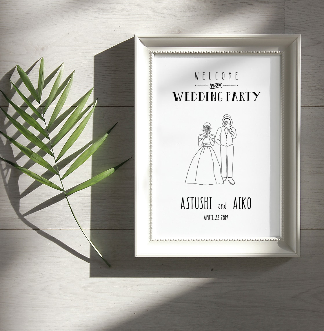 写真を元にシンプルなウェルカムボードを制作します 結婚式後も部屋にお洒落に飾れます♪ イメージ7