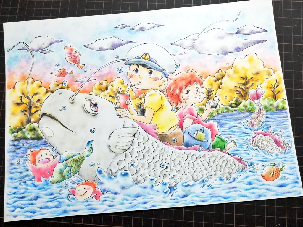 手描きでジブリ風の絵柄でイラスト描きます SNSアイコンや誕生日·記念日に世界で１枚の手描きイラストを イメージ7