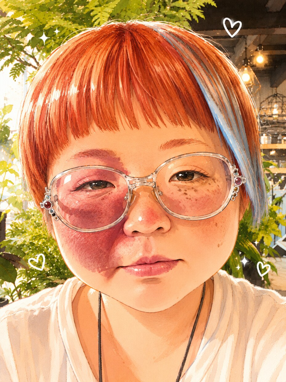 見た目に症状のある方のお話聞きます 私自身が右頬に単純性血管腫があります。 イメージ1
