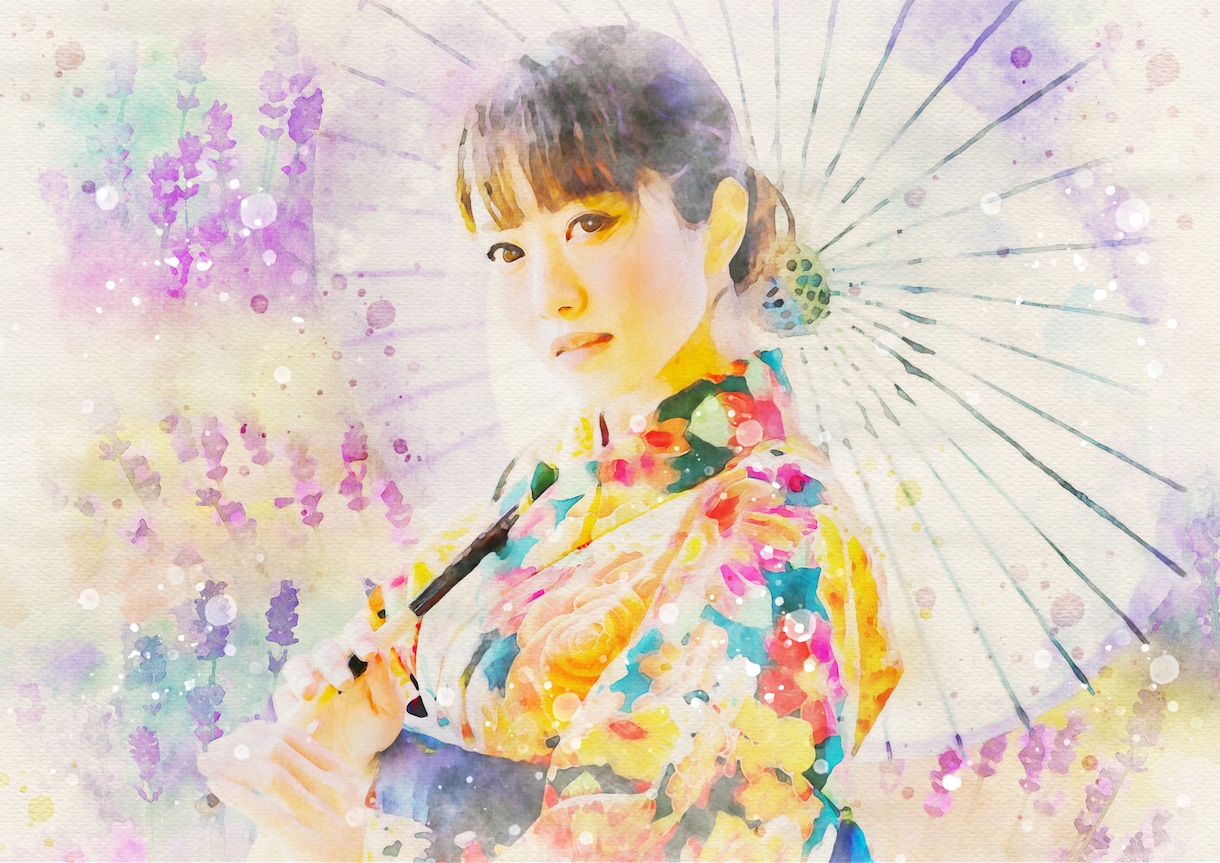 ふんわり優しい❤︎水彩画風似顔絵お作りいたします デジタルデータ納品♡A4サイズプリントプレゼント*ᴗ ᴗ)⁾ イメージ8