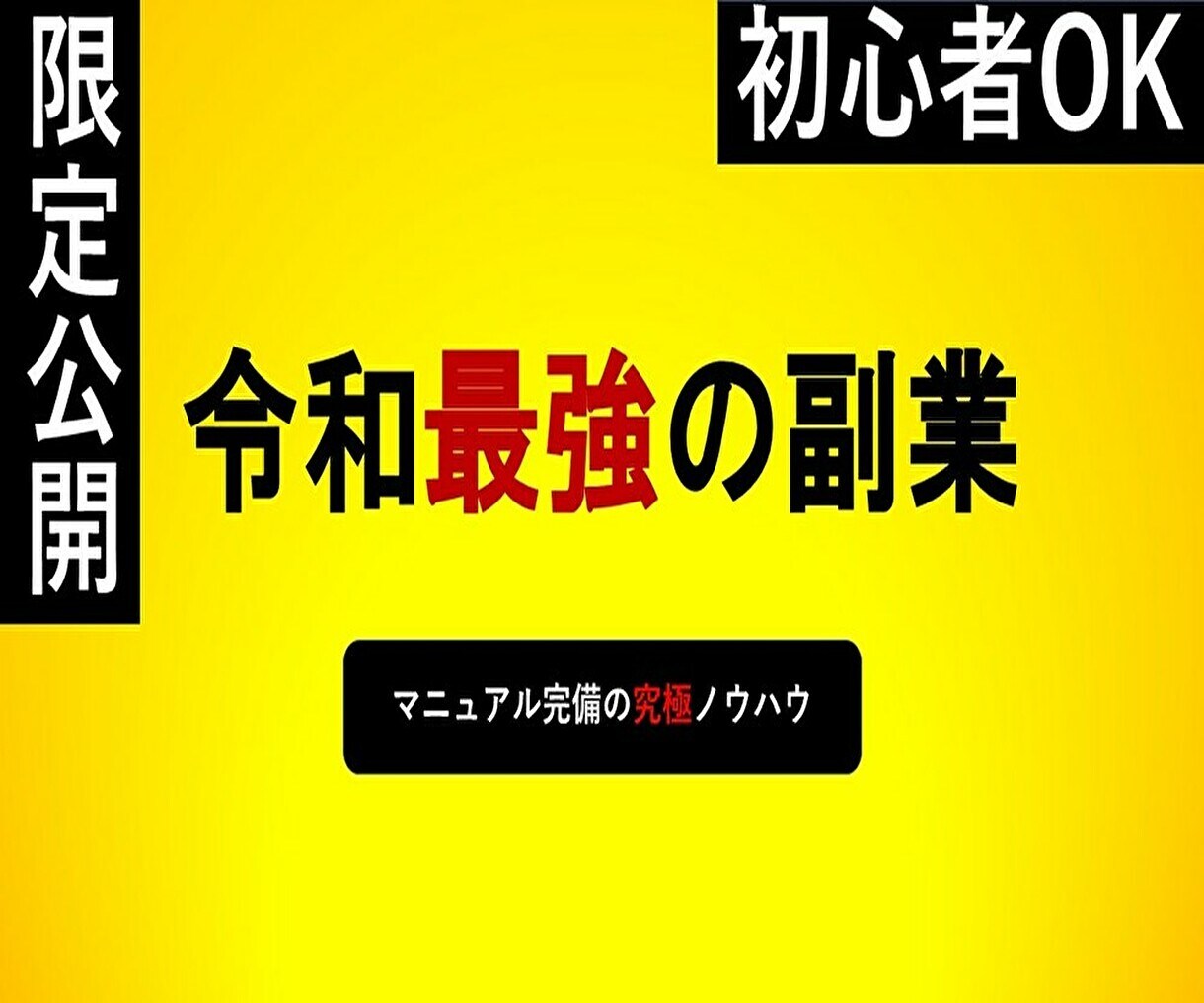 限定公開！令和最強の副業教えます 初心者OK！在宅でできる！マニュアル完備の究極ノウハウ イメージ1