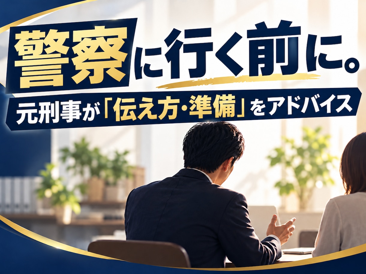元刑事が警察対応へのアドバイスします 元刑事が警察に行く前の「伝え方・準備」をアドバイスします イメージ1