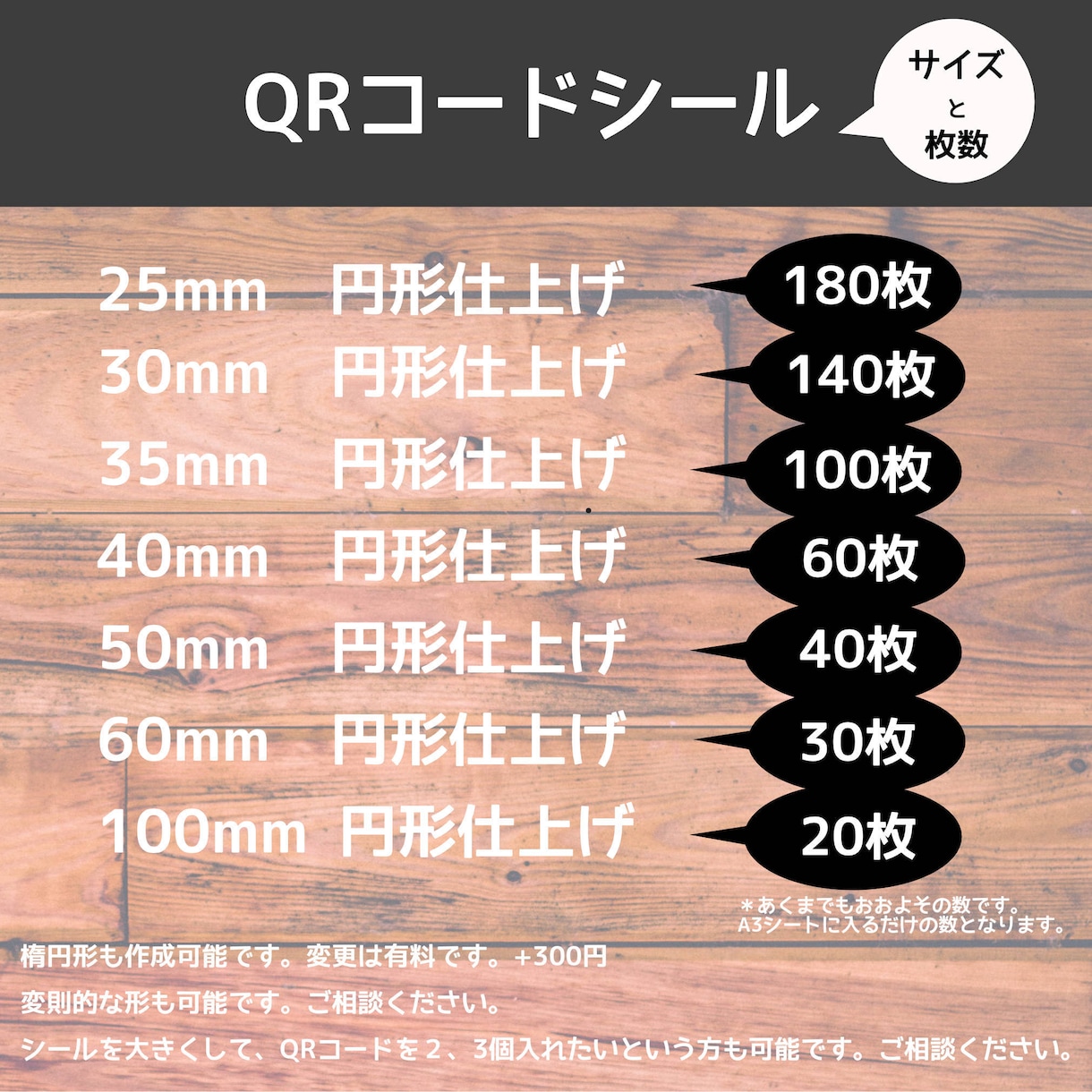 円形/正方形/角丸 防水QRコードシール作成します QRコード無料作成！ 25～300mm作成 防水・高品質 イメージ4