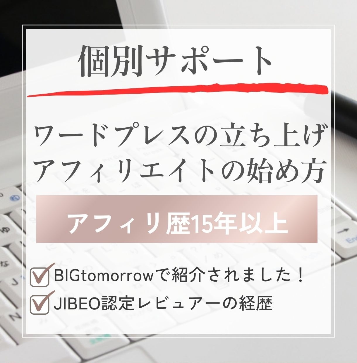 アフィリエイトを始めるためのサポートをいたします ワードプレスの立ち上げとアフィリエイトの始め方をサポート! イメージ1