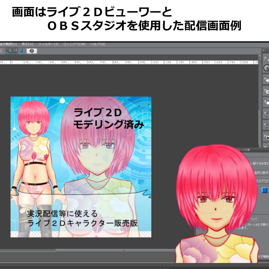簡単live2d実況配信キャラ製作致します 御手頃の価格で簡単プランでサクッと実況配信 イメージ2