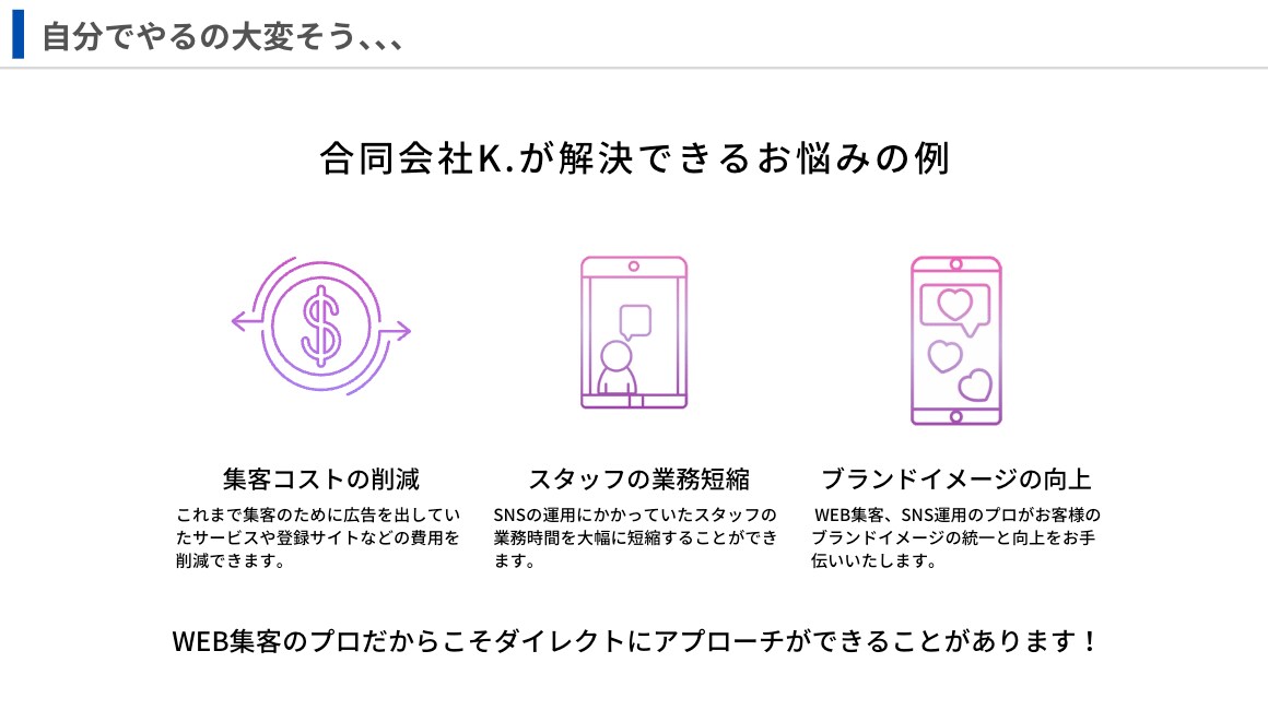 SNS・SEO・MEO・CRMいたします WEBマーケティング領域のコンサルティング イメージ3