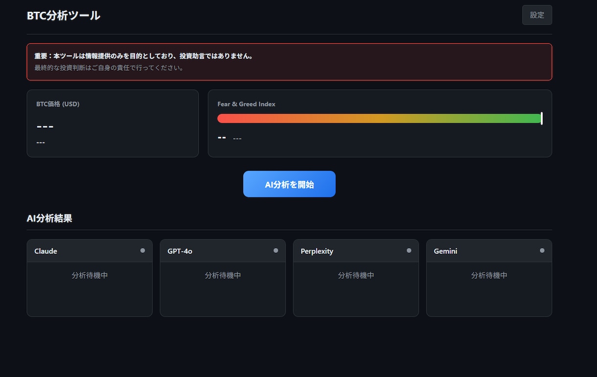 AIがBTC相場を分析するツール提供ます 毎朝30秒で市場チェック。もう迷わない投資判断 イメージ1