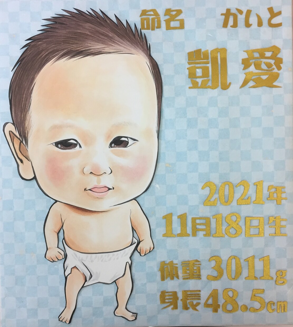 命名似顔絵描きます 赤ちゃんの誕生記念　命名似顔絵 イメージ3