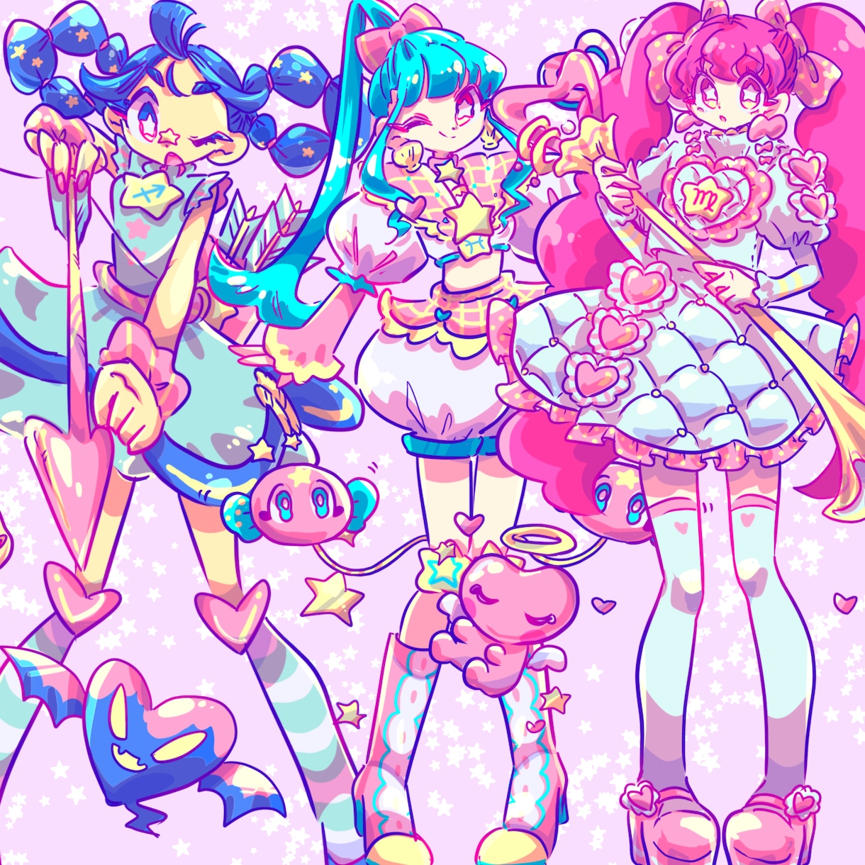 個性豊かなキラキラでかわいいイラスト描きます SNSアイコン、グッズ、挿絵、似顔絵などのイラスト♡ イメージ6