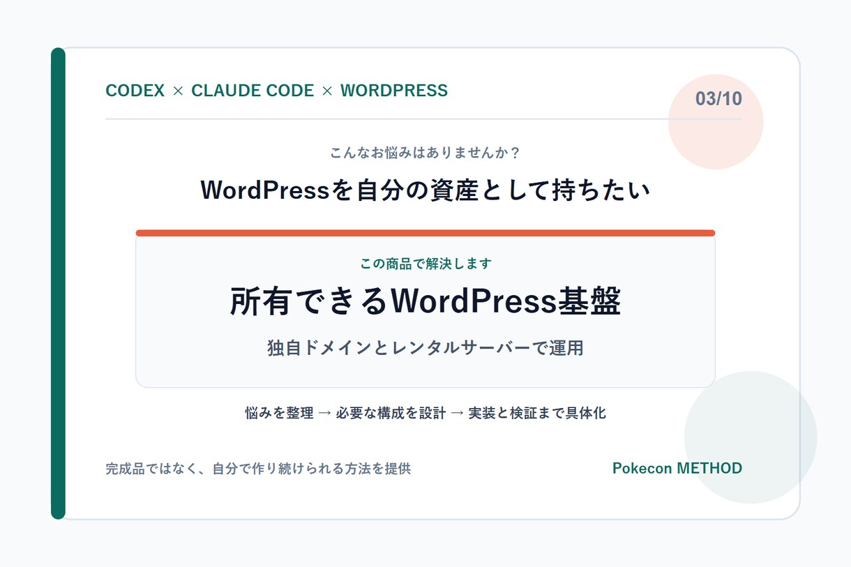 AIでWordPress制作を始められます CodexとWordPressで最初の1サイトを設計 イメージ3