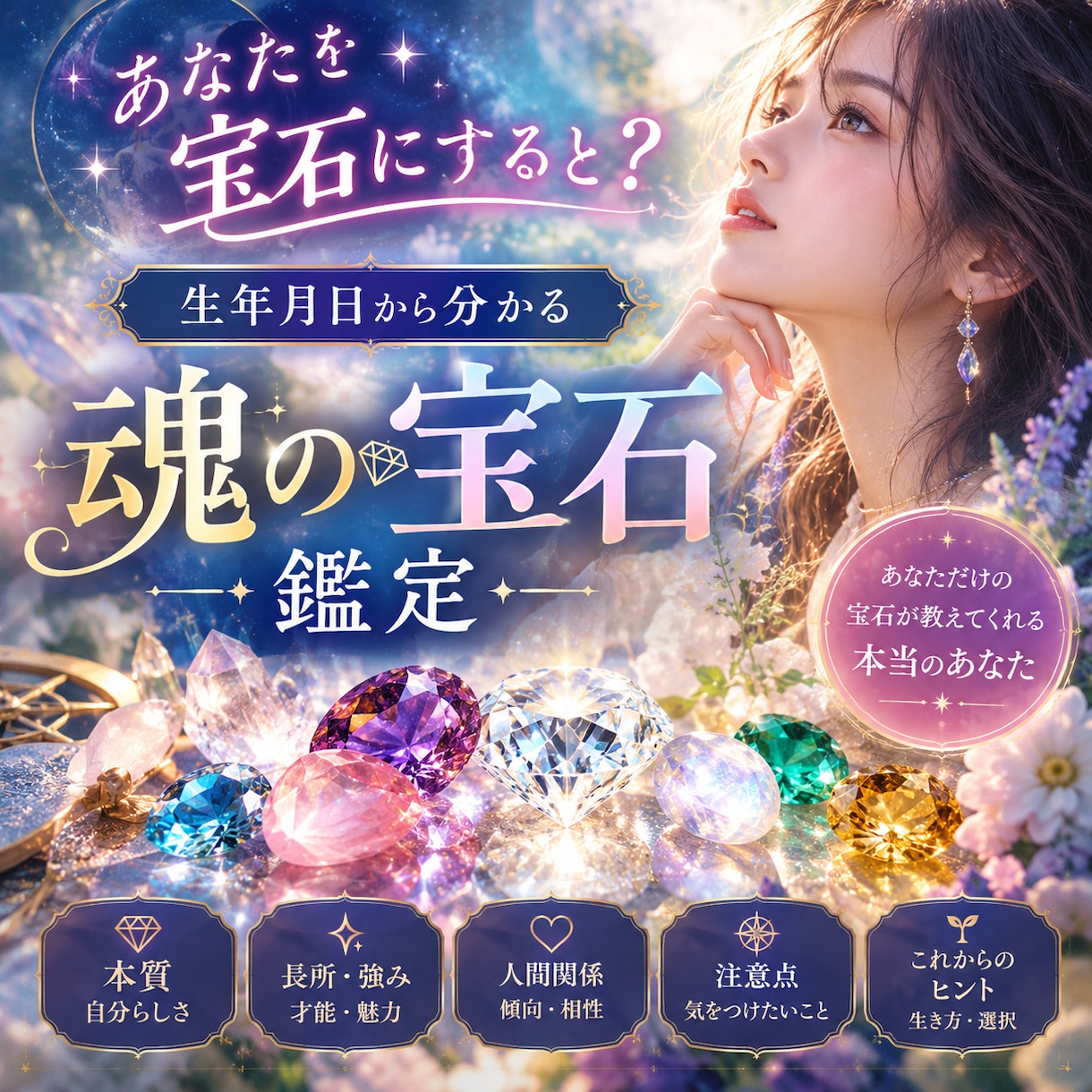 生年月日で分かるあなたの魂の宝石を鑑定します あなたの本質を一粒の宝石にたとえて鑑定します イメージ1