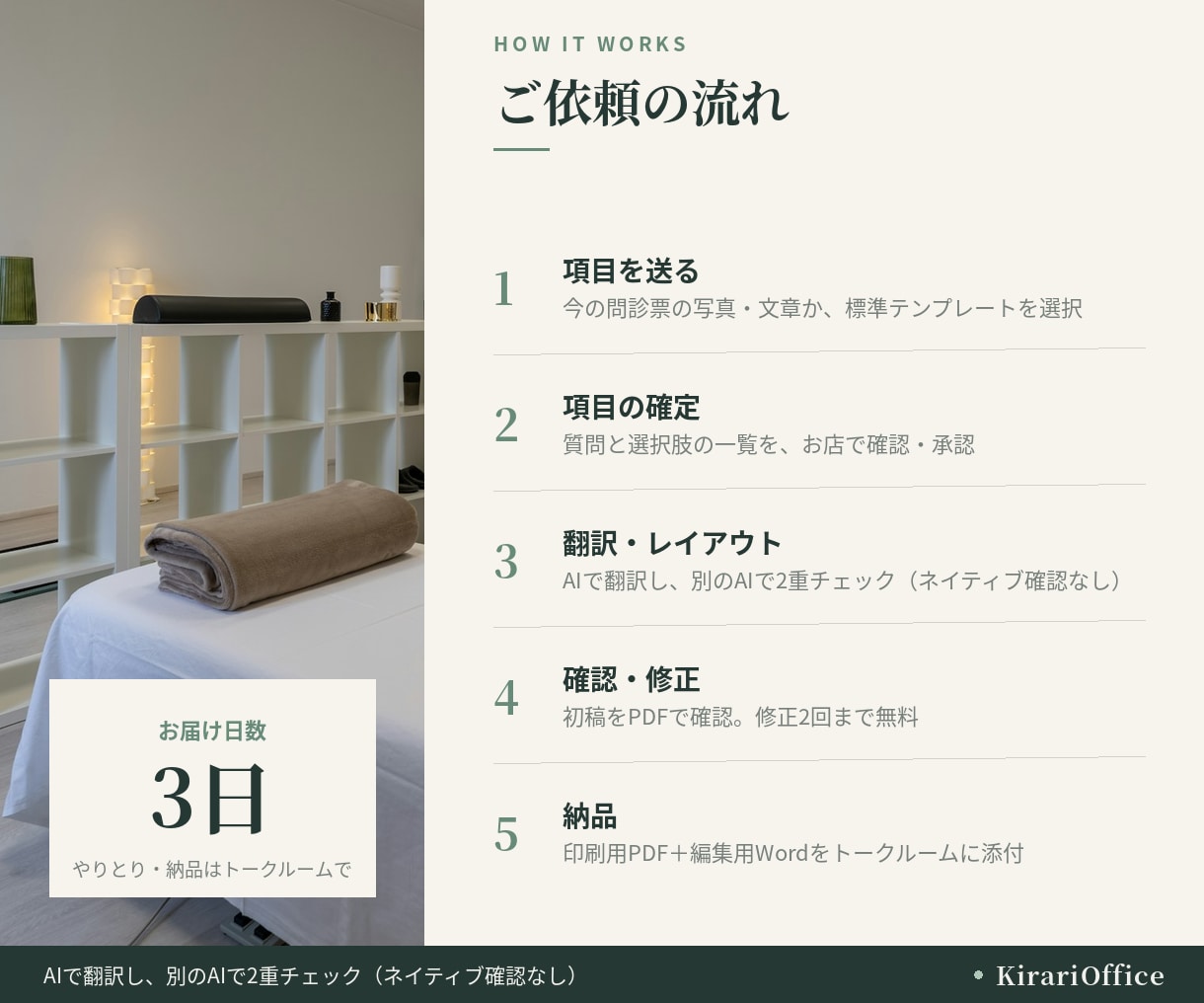 整体院・サロンの日英中の問診票を作ります 外国のお客さまも読んで記入｜日英中の問診票3,500円 イメージ4
