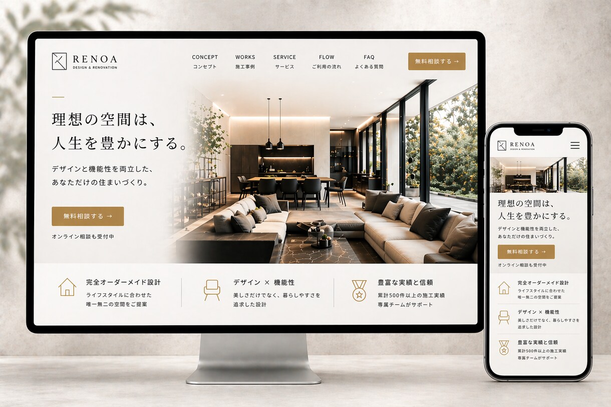 反応の出るHPを根拠付きで設計します 公開後に成果の出るHPを、根拠付きで設計します イメージ5