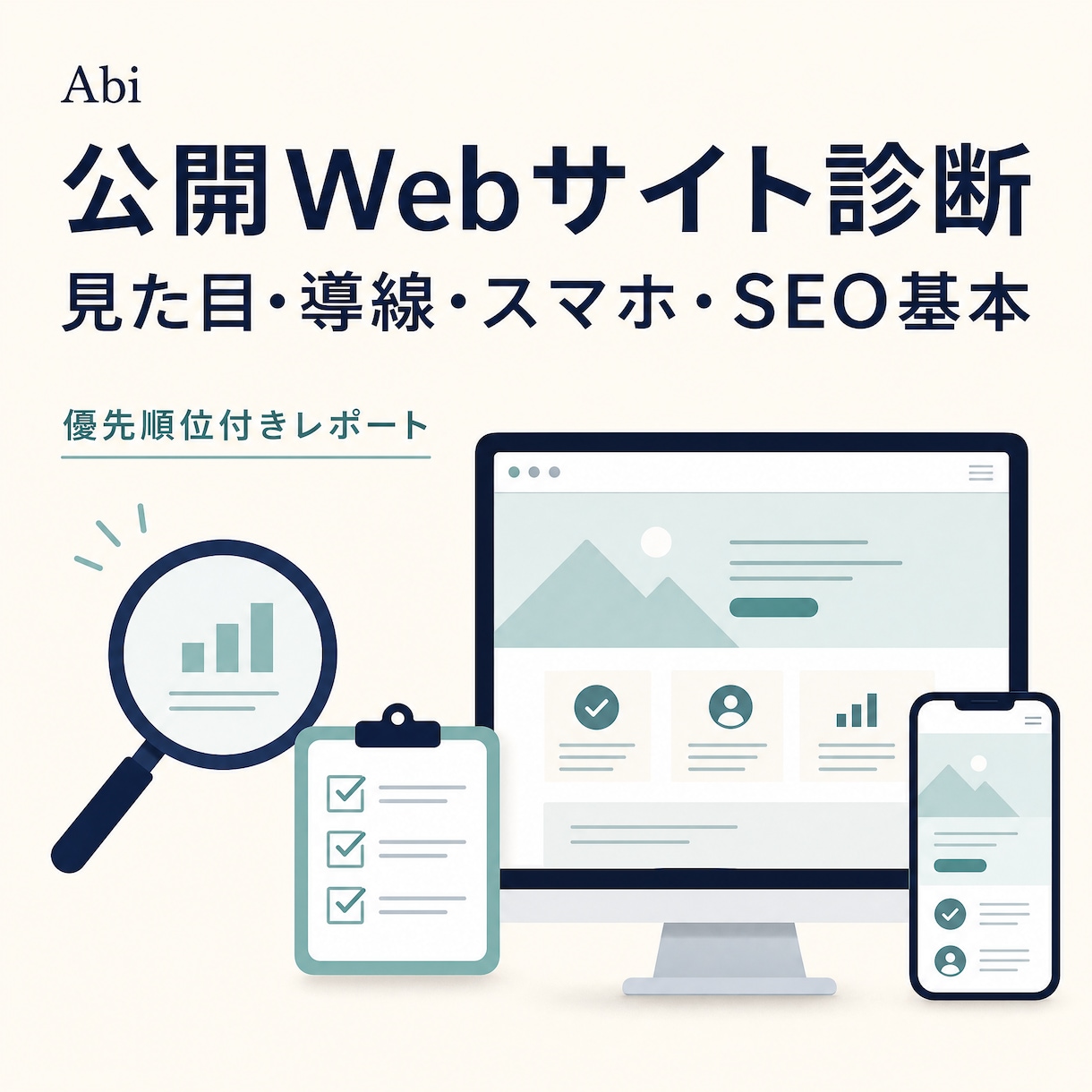 公開Webサイトの導線・スマホ表示を診断します 見た目・導線・スマホ・SEO基本を優先順位付きで整理 イメージ1