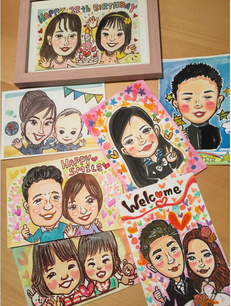 ケーキ花束サービス♡A4まで選べる用紙サイズ★あったか〜い似顔絵★描きます イメージ3