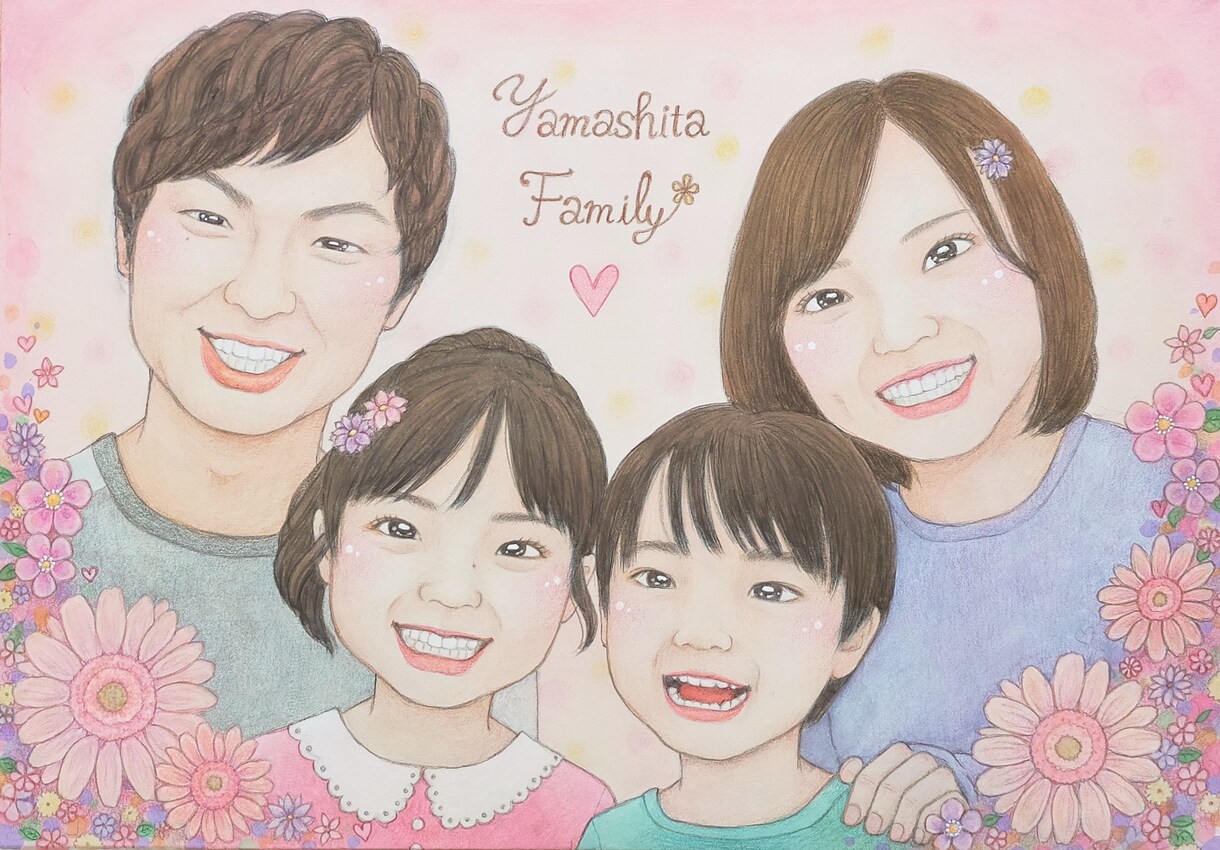 ほんわか優しい♡似顔絵描きます 家族やペットの似顔絵など、手描きで心温まる作品に仕上げます イメージ3