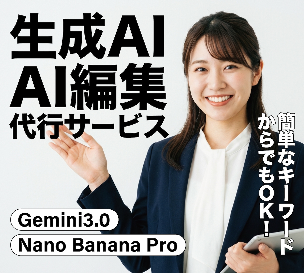 生成AIを用いた画像生成、編集を代行します Gemini、NanoBanana Proを使用した画像生成 イメージ1