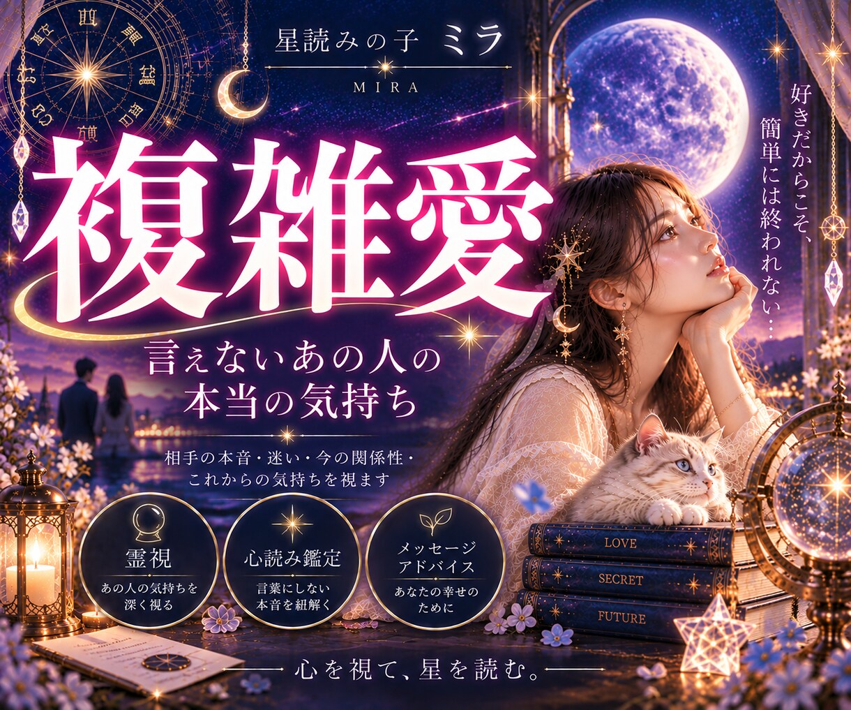 複雑な恋のあの人の本当の気持ちを霊視します 誰にも言えない恋｜あの人の本音・迷い・心の奥を読み解きます イメージ1