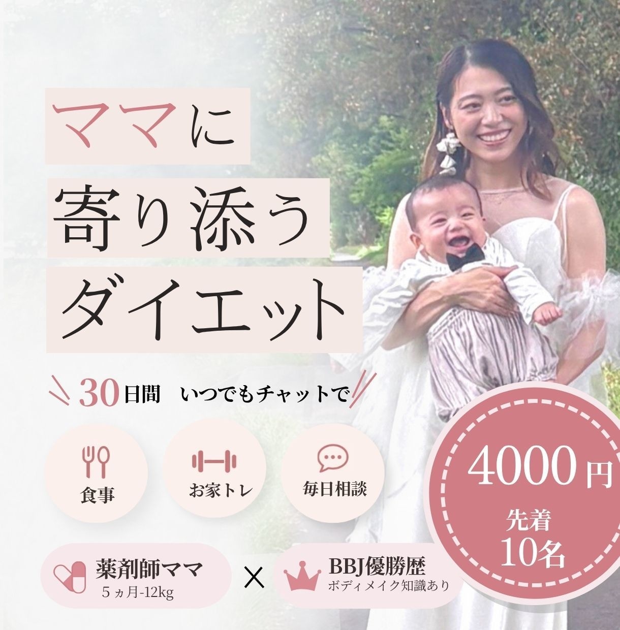 30日間産後ママのダイエットをサポートします 薬剤師×ママ×大会優勝経験で産後ダイエットをサポート イメージ1