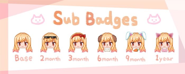 Twitchのサブスクバッジ一式を作成いたします 分かりやすさを重視したかわいいバッジで配信を華やかに♪ イメージ10