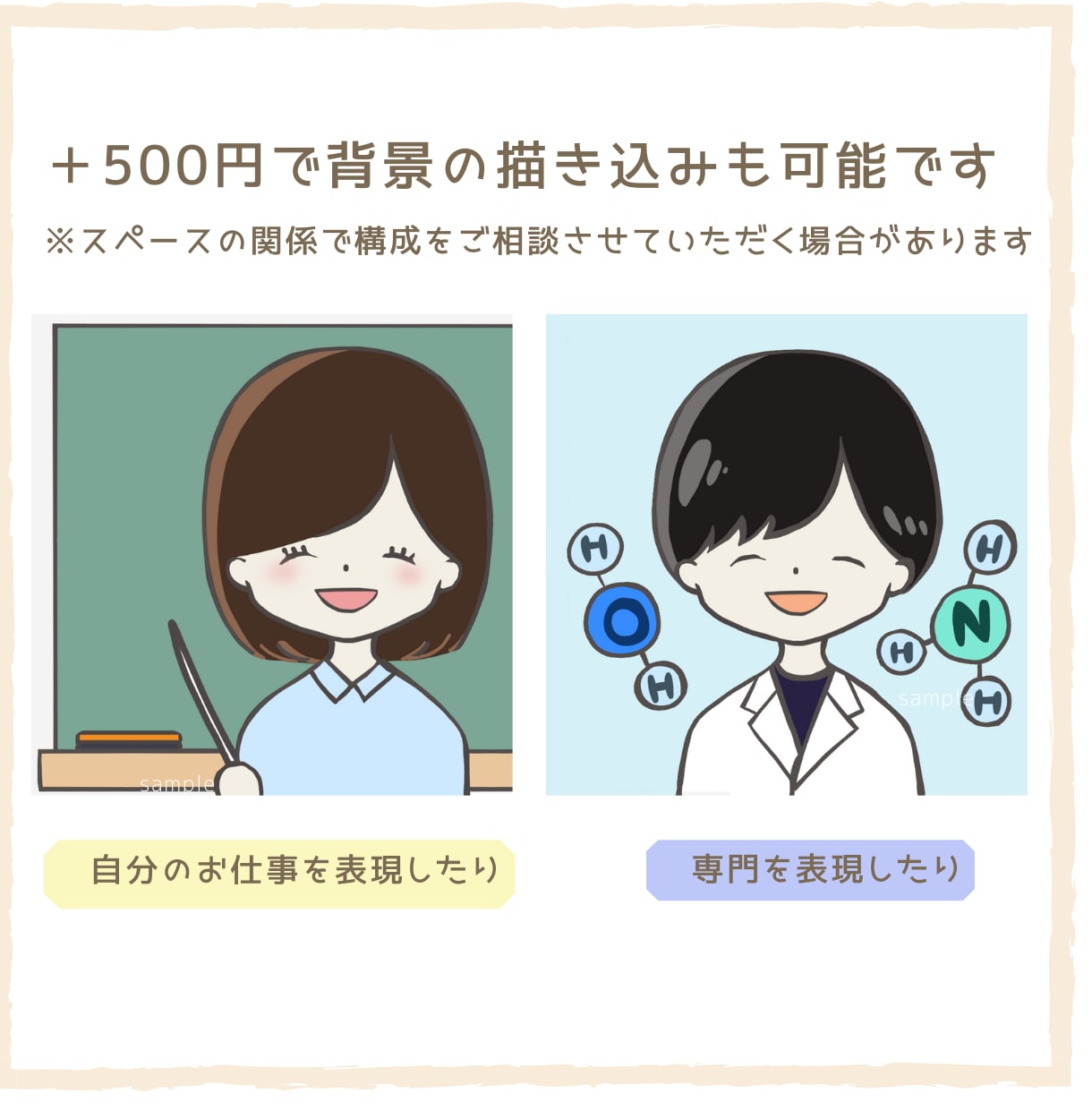 SNSやブログに♪あなたらしいアイコンを描きます 個性とかわいらしさをバランスよくつめこみます♪ イメージ5