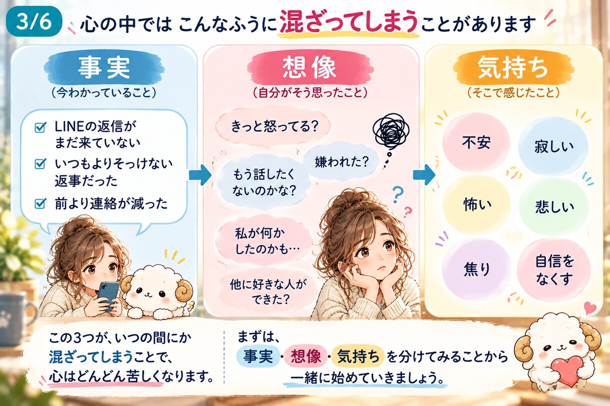 どうせ理解されない と諦める前に心を整理します その「きっと」は事実ですか？想像ですか？ イメージ5