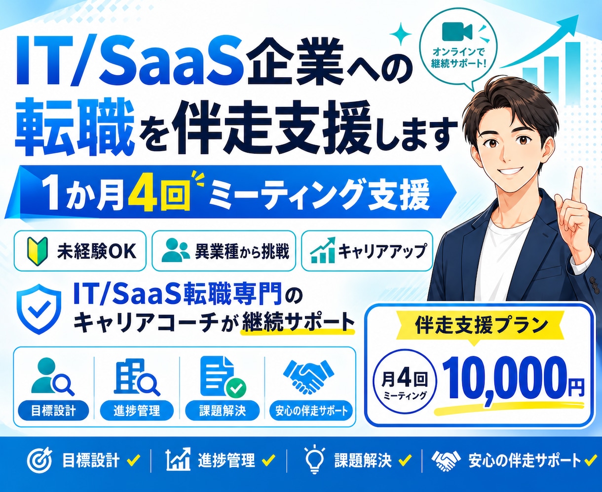 IT転職・SaaS転職を 30日間 伴走支援します 【伴走支援】IT企業勤務者がIT転職/SaaS転職をサポート イメージ1