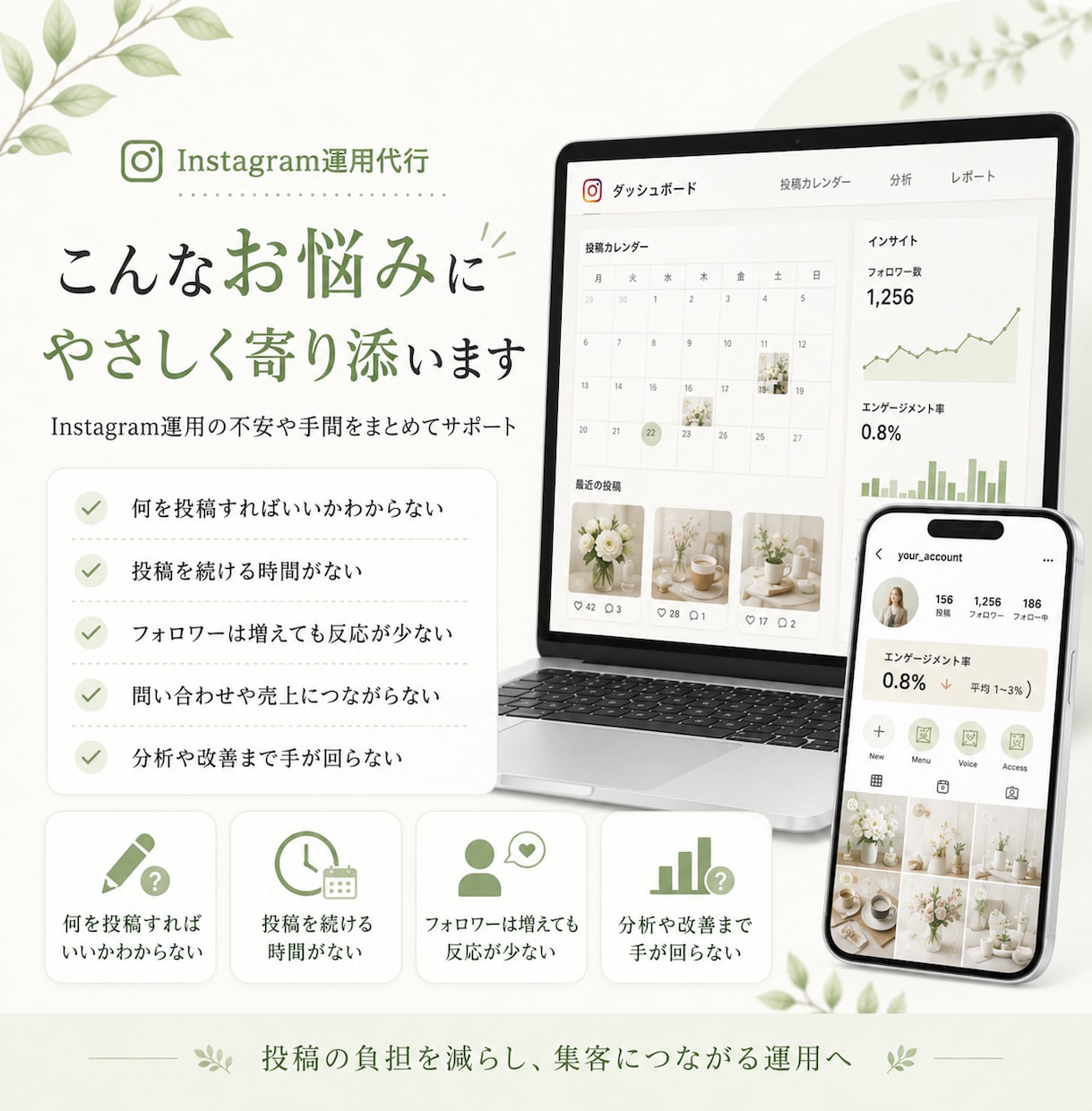 アカウント開設〜運用まで！インスタ１ヶ月代行します 実績のあるプロに丸投げでOK！ イメージ2