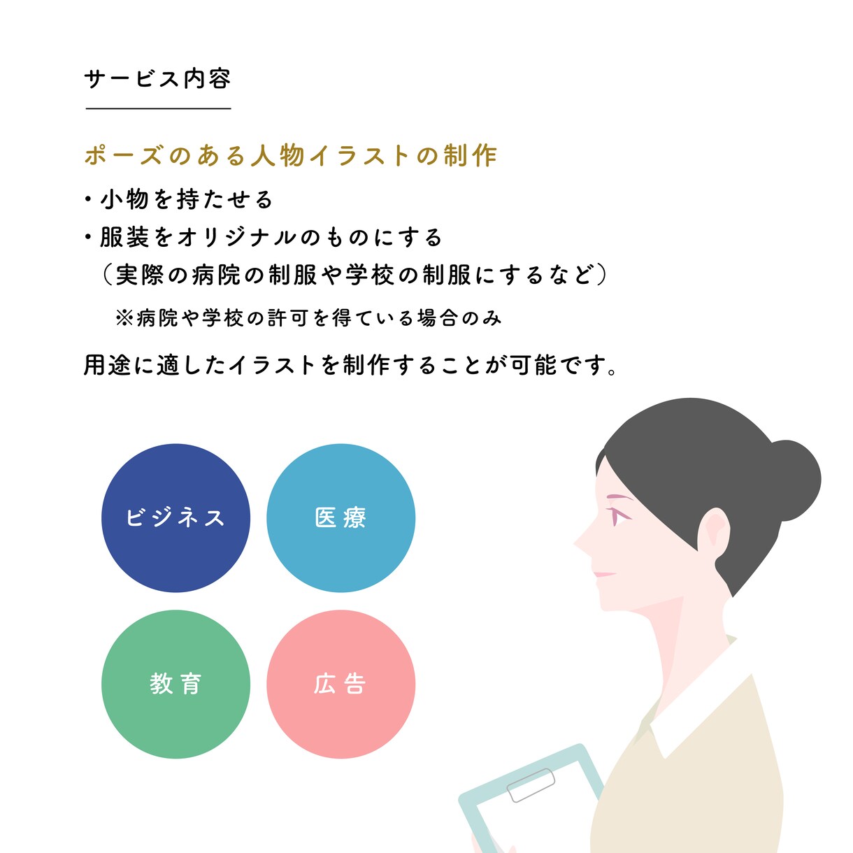 挿絵制作承ります ビジネス・医療・教育 何にでもご対応 使えるシンプルイラスト イメージ3