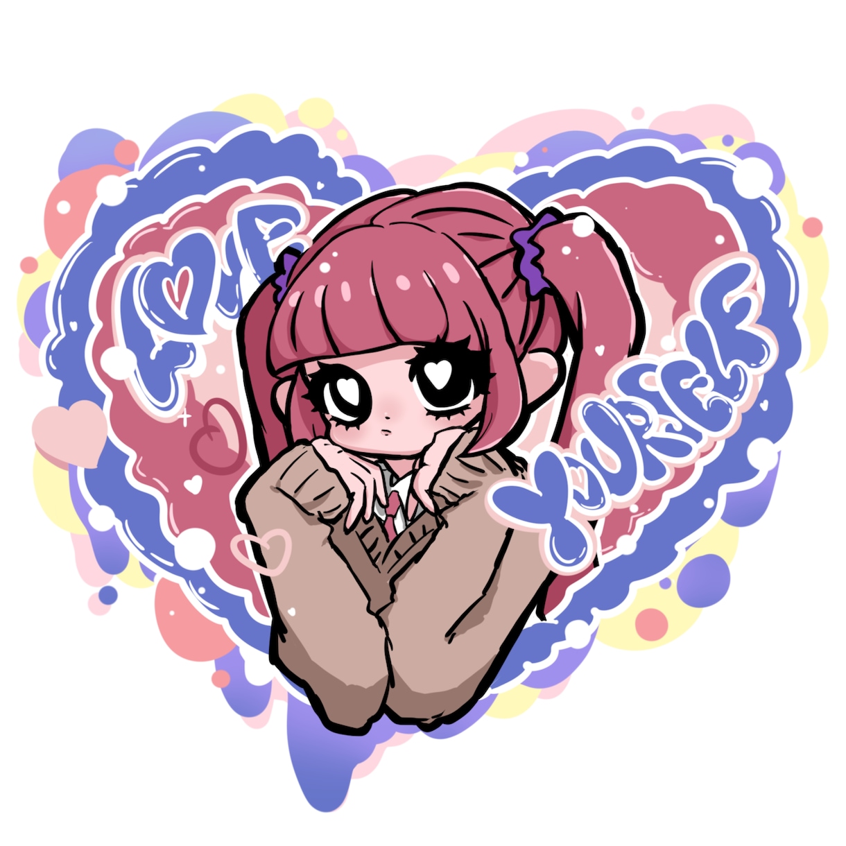 インパクトのあるキュートな絵描きます SNS用に使えるかわいいアイコンイラスト描きます。 イメージ9