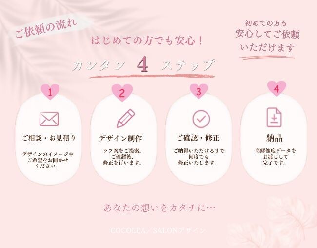 サロン・教室の女性向けチラシを制作します エステ・ネイル・スクール｜女性が手に取る一枚に イメージ3