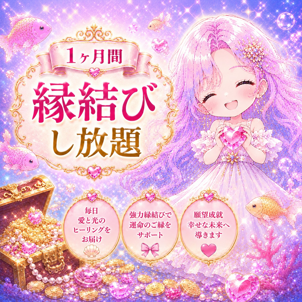 １ヶ月間 縁結びし放題♡願望成就のご祈祷します 毎日愛と光のヒーリング 超強力縁結びで幸せ掴むサポート✨️ イメージ1