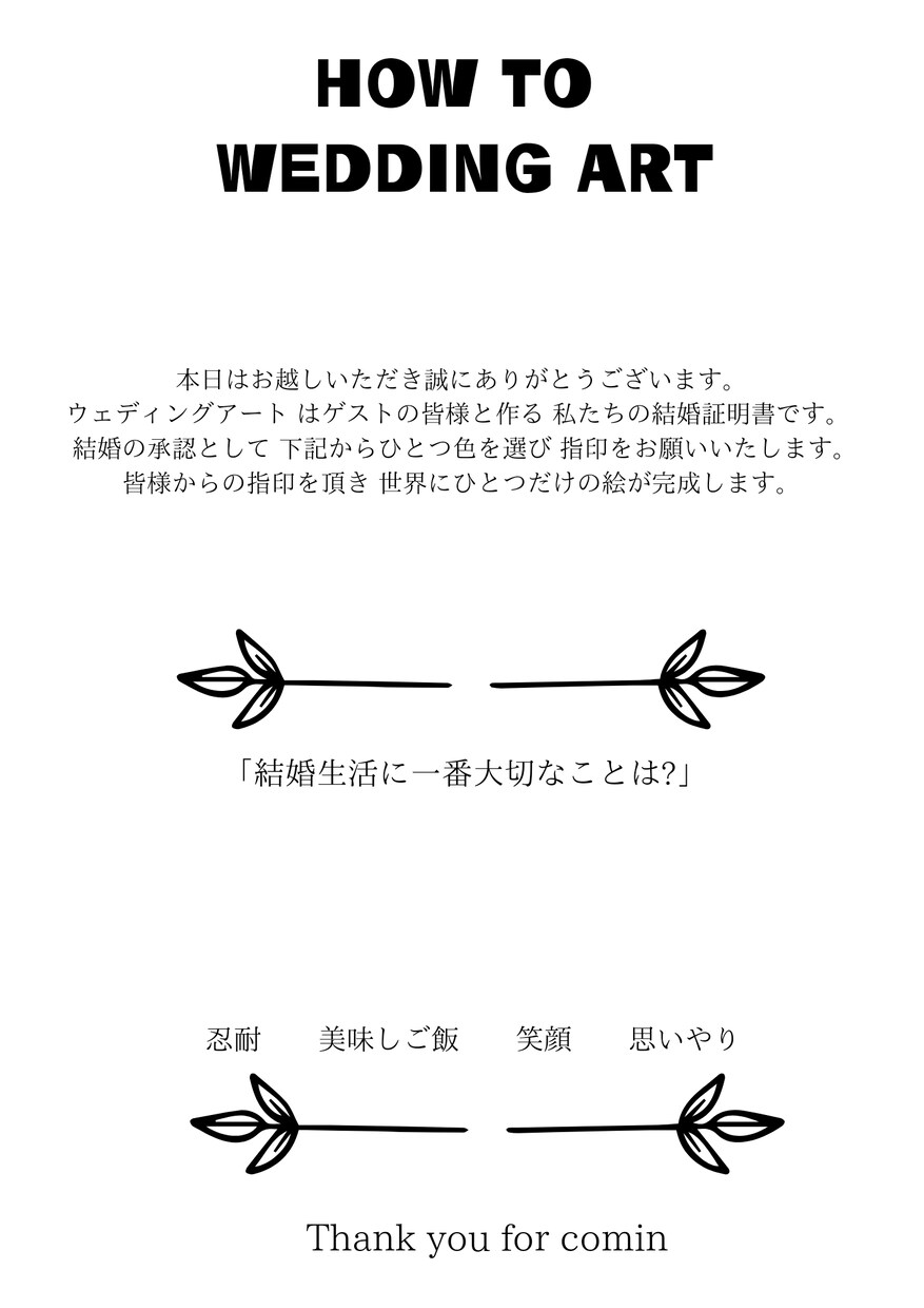 ウェディングアートお作り致します ゲストの皆さんに参加してもらうウェディングアートです。 イメージ3