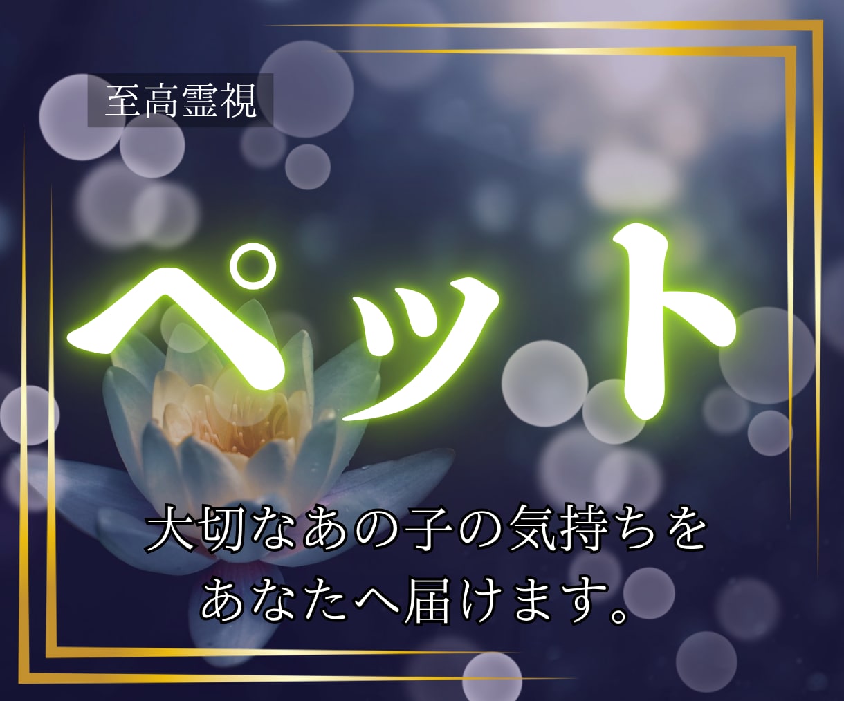 至高霊視｜大事なペットの本当の気持ちを伝えます あの子の本音を知って、もっと大切にしたいあなたを導きます イメージ1