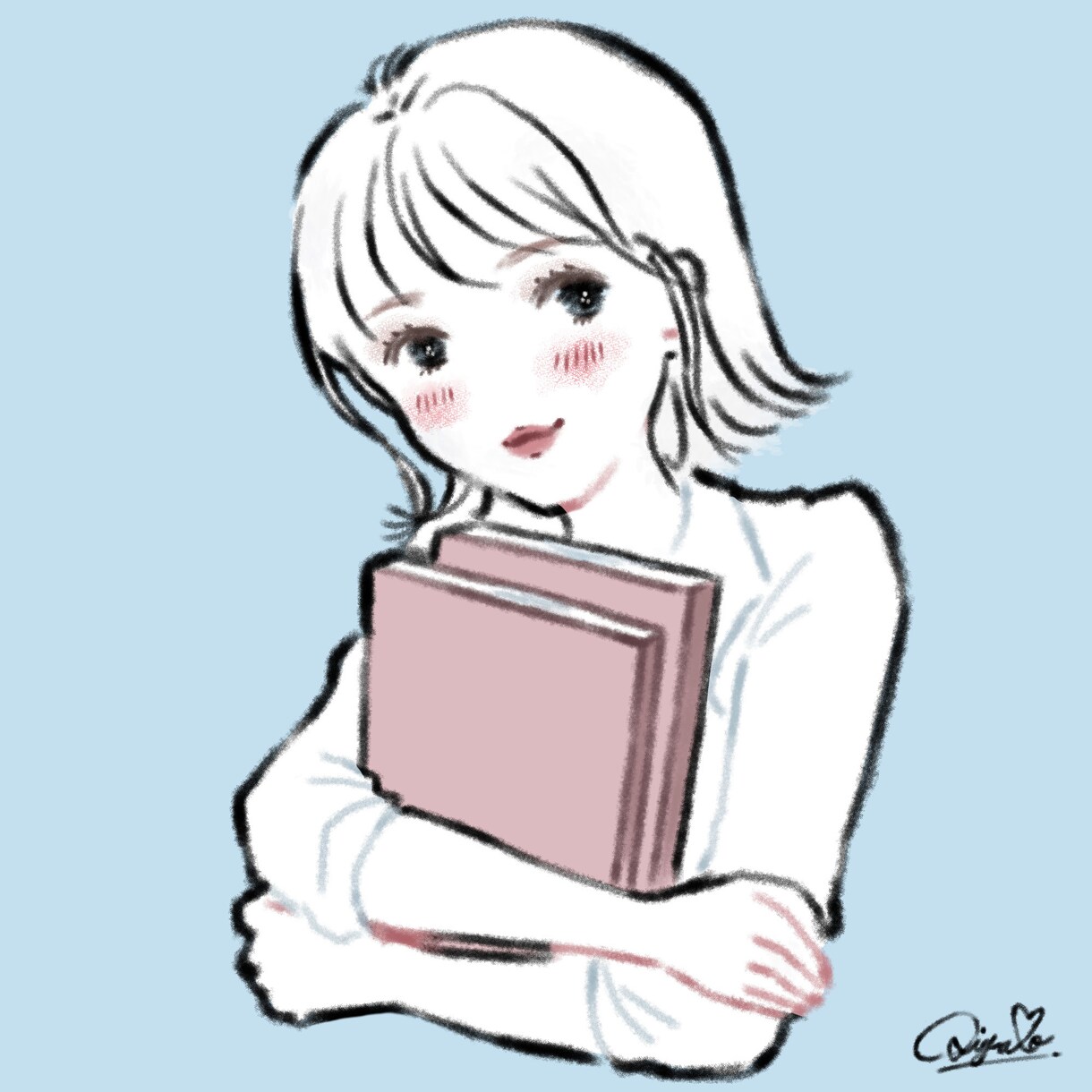 商用◎似顔絵◎オシャレで可愛いアイコン描きます 修正何度でも＆背景3種＆小物2つ無料！記念日やプレゼントにも イメージ9
