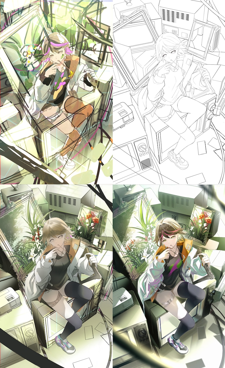 線画、デザインの彩色代行します 商業作品、公式イラストの経験あり イメージ1