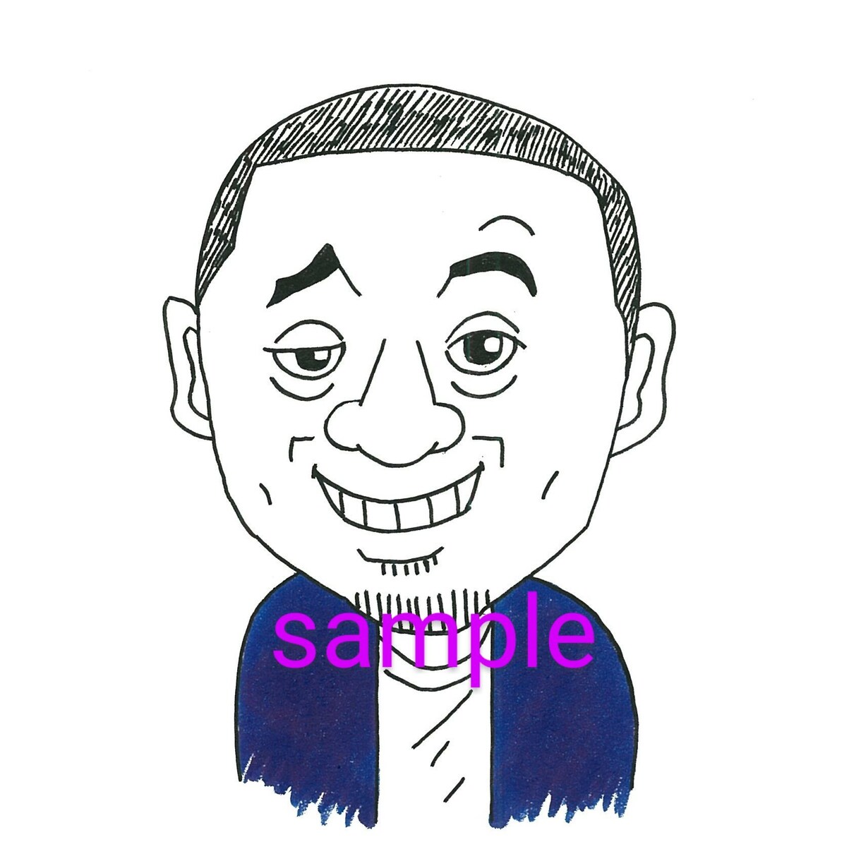 ＴＶチャンピオン優勝者がシンプル似顔絵を描きます アイコン/名刺 に最適！可愛くて面白い 線画タッチの似顔絵♪ イメージ4