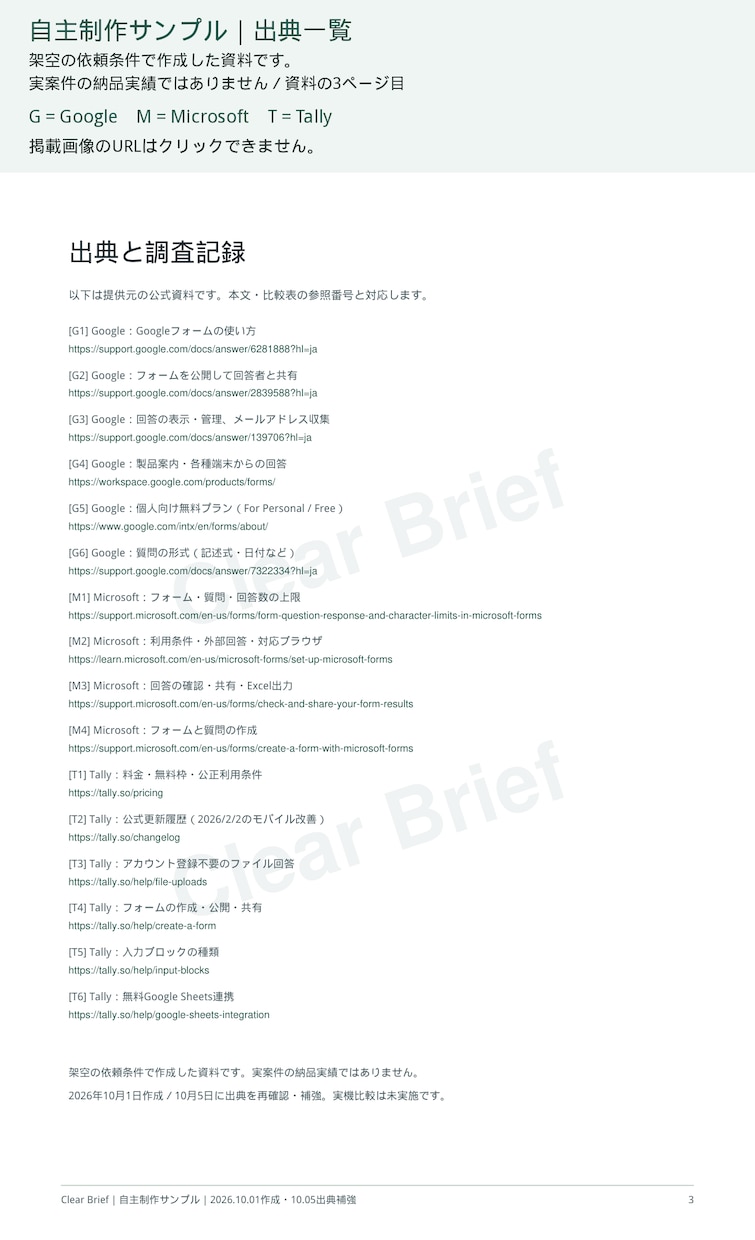 商品やサービスの違いを調べて比較表にまとめますます 3候補・5項目まで。出典付きPDFで選ぶ理由を整理 イメージ5