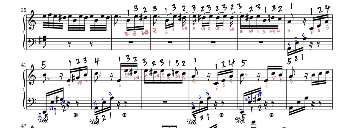 ピアノ楽譜に美しく見やすい指番号を記入いたします 海外留学経験あり！プロの演奏家が最適な指使いをご提供します！ イメージ1