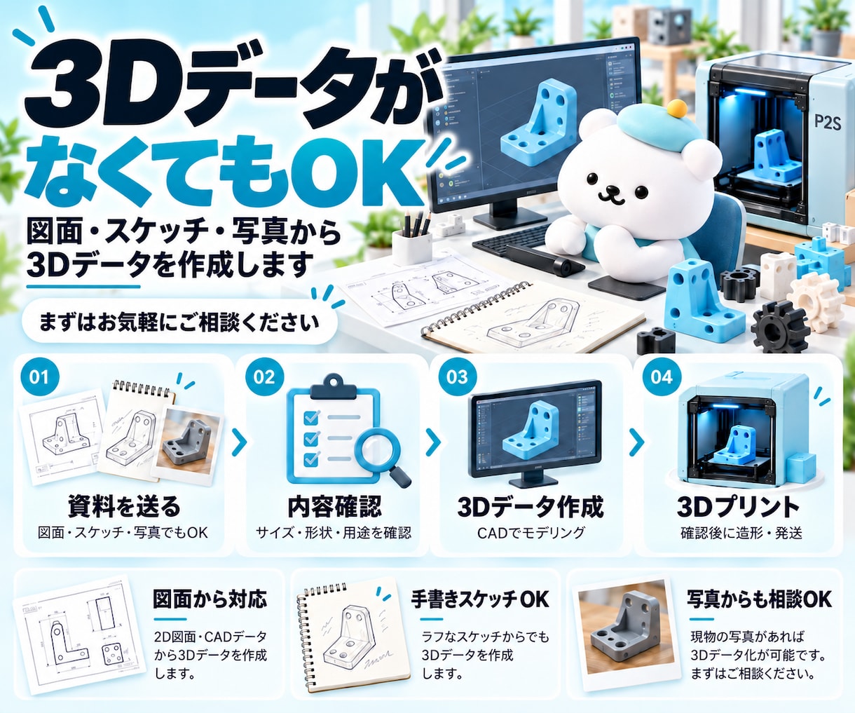3Dプリント代行で小物・部品・試作品を製作します 3DデータなしでもOK！図面・写真からの製作もご相談ください イメージ5