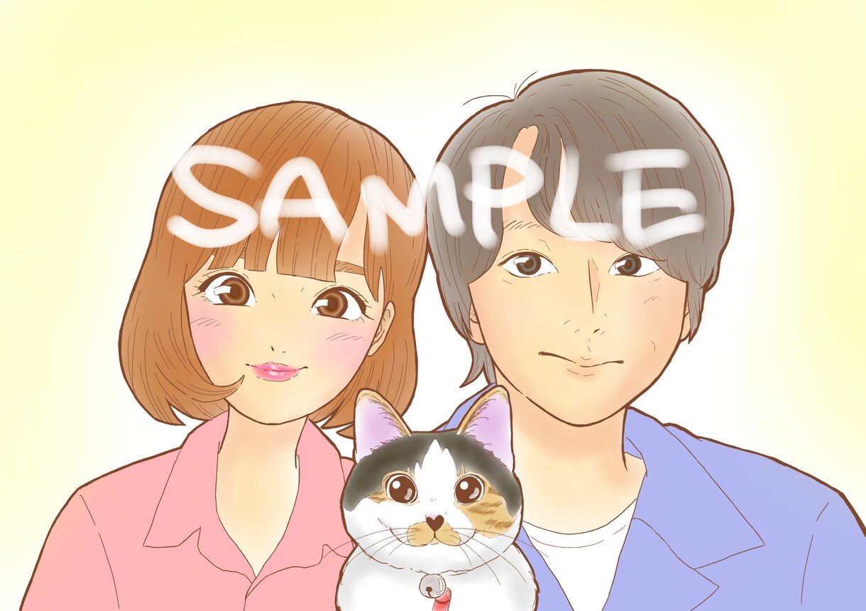 2人目からは1000円！漫画風似顔絵描きます ペットと一緒に、アイコンやプレゼント用などに!! イメージ1