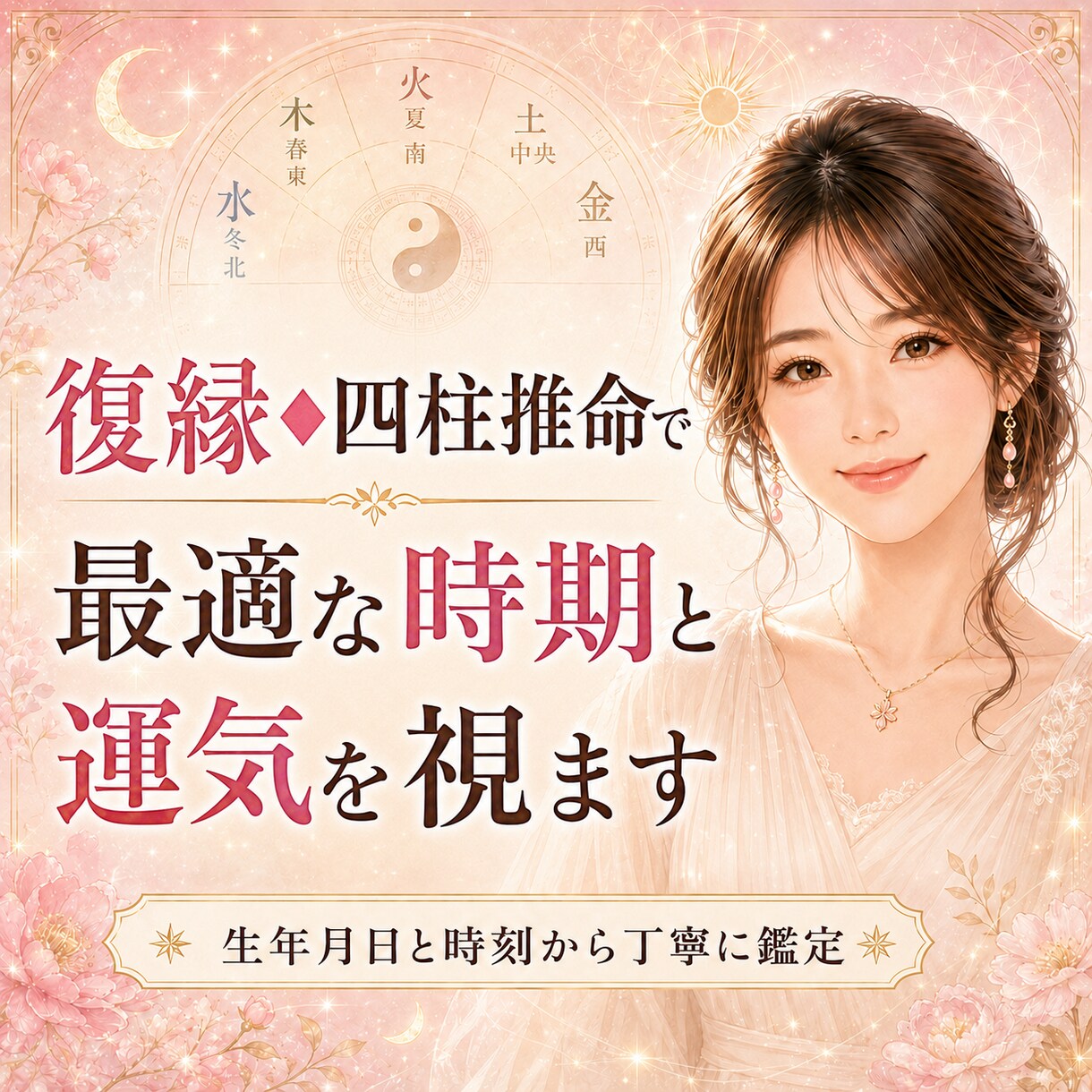 復縁◆四柱推命で最適な時期と運気を視ます 「いつ動くべきか」がわかる◆生年月日から復縁の時期を鑑定 イメージ1