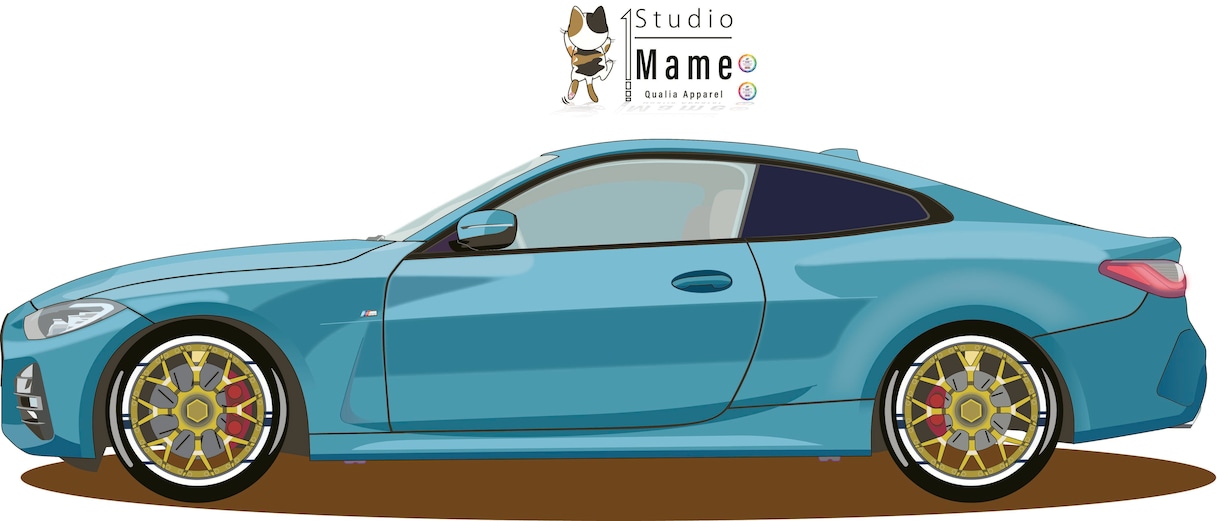 あなの愛車をミニマリストアートイラストで作成します カラーコーディネーターがコントラストで表現します！ イメージ1