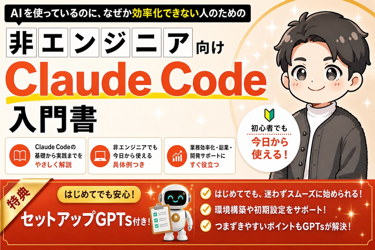 Claude Codeの初期設定完全サポートします 黒い画面なしでOK！図解46P＋24時間AIサポート イメージ1