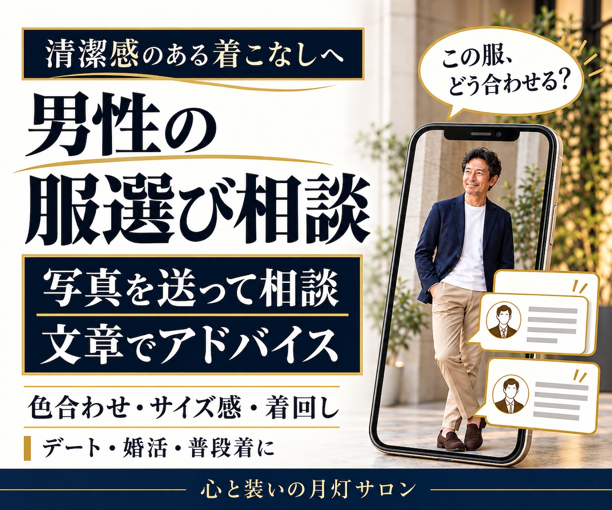 女性に好印象な男性の着こなしを提案します アパレル経験を生かした清潔感と自然体のおしゃれをお手伝い イメージ1