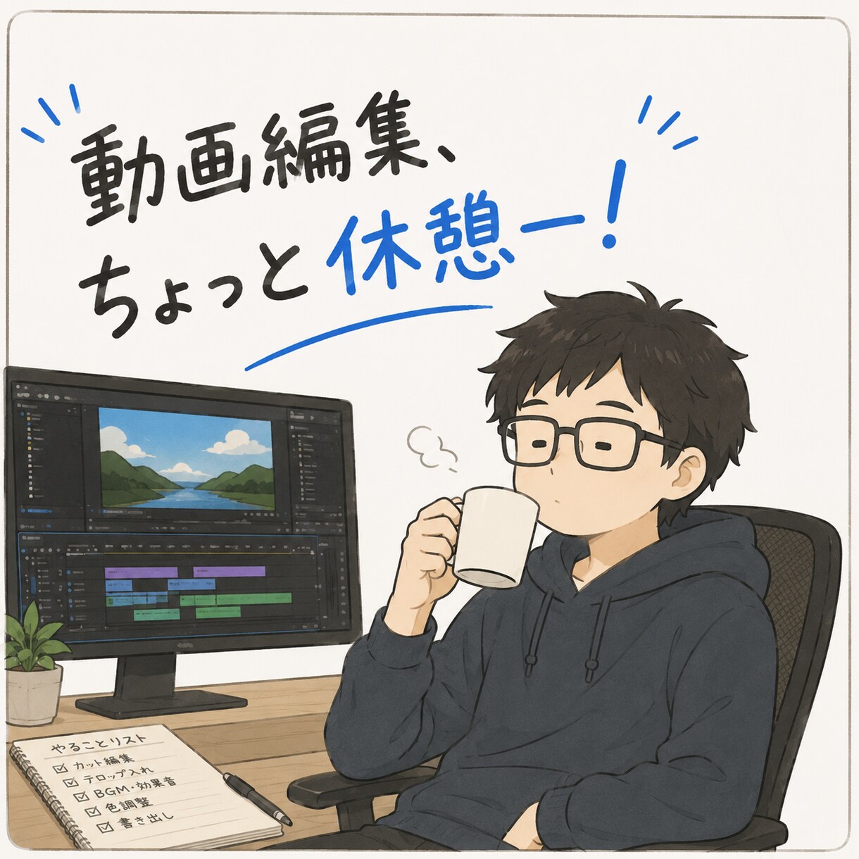 納期や界隈のノリに疲れた！動画編集者の本音聞きます 界隈やコミュニティのガツガツ感に疲弊した編集者の休憩場です！ イメージ1